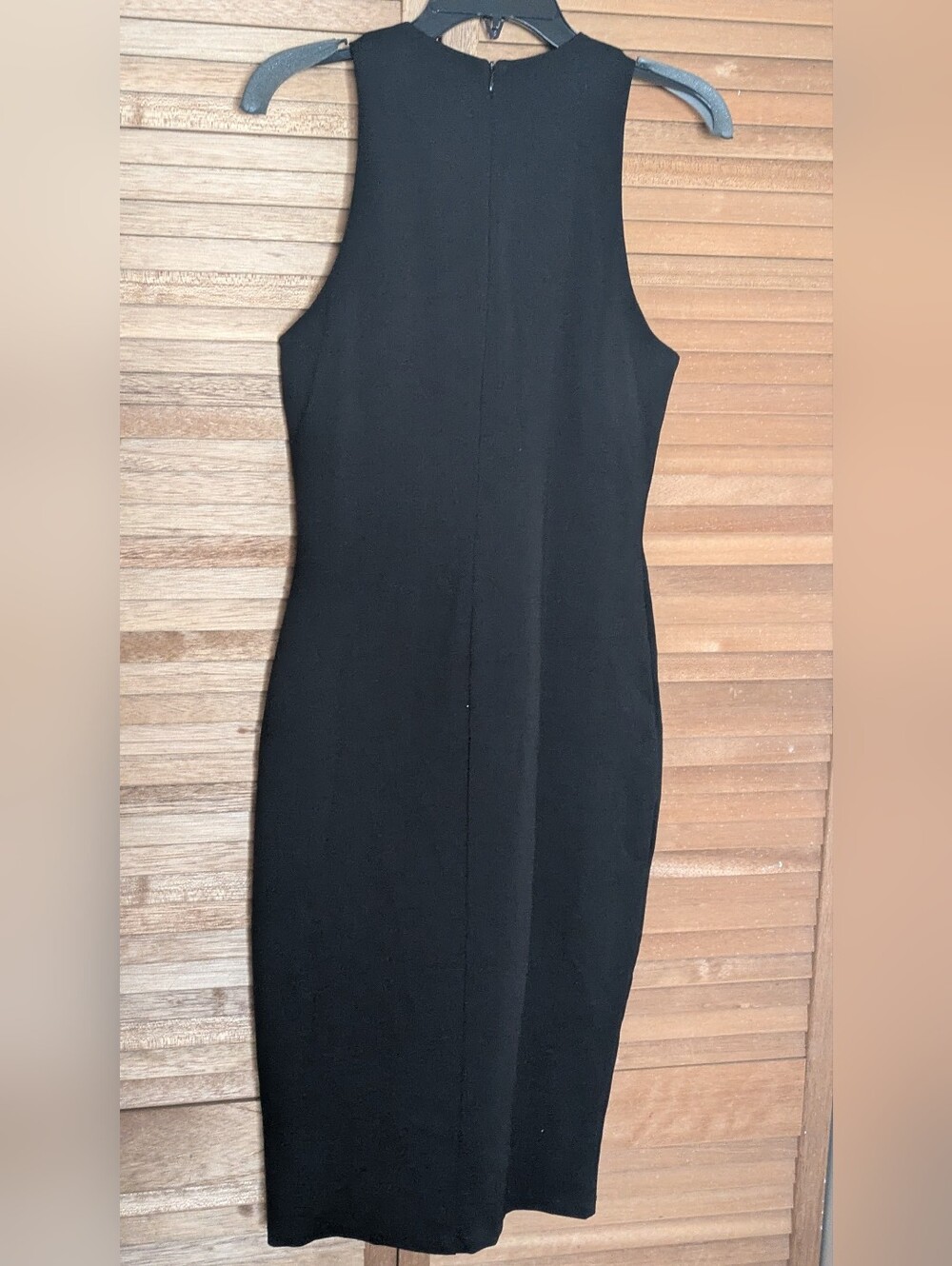 Fab'rik Sleeveless Black Sheath Dress with Textured Panel NWT - Picture 6 of 11